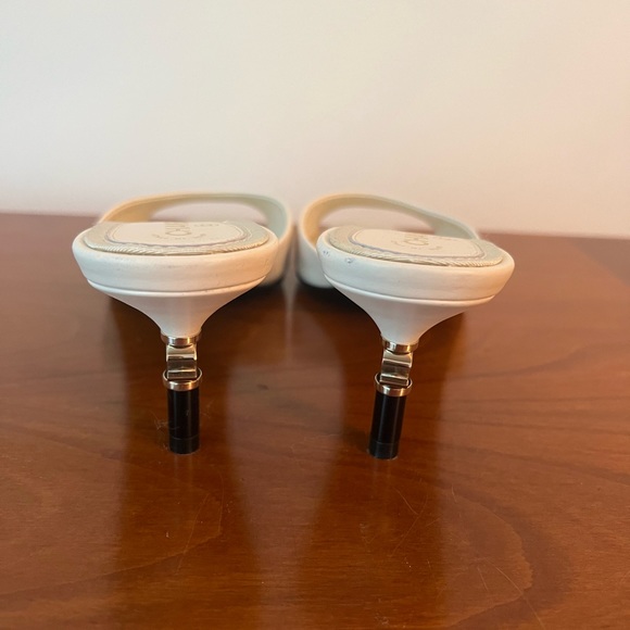 Vintage Chanel White Sandal 36.5 US 6.5 - Picture 5 of 9